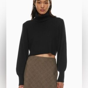 Wilfred Black XS Cropped Turtleneck Sweater